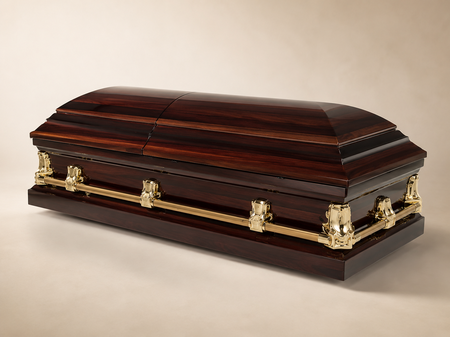 Polished mahogany casket